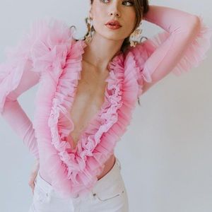 Untamed Petals Hot Pink Bodysuit